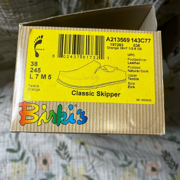 Birkenstock Birkis Classic Skipper Textile Orange Slip On Clogs - Picture 6 of 6